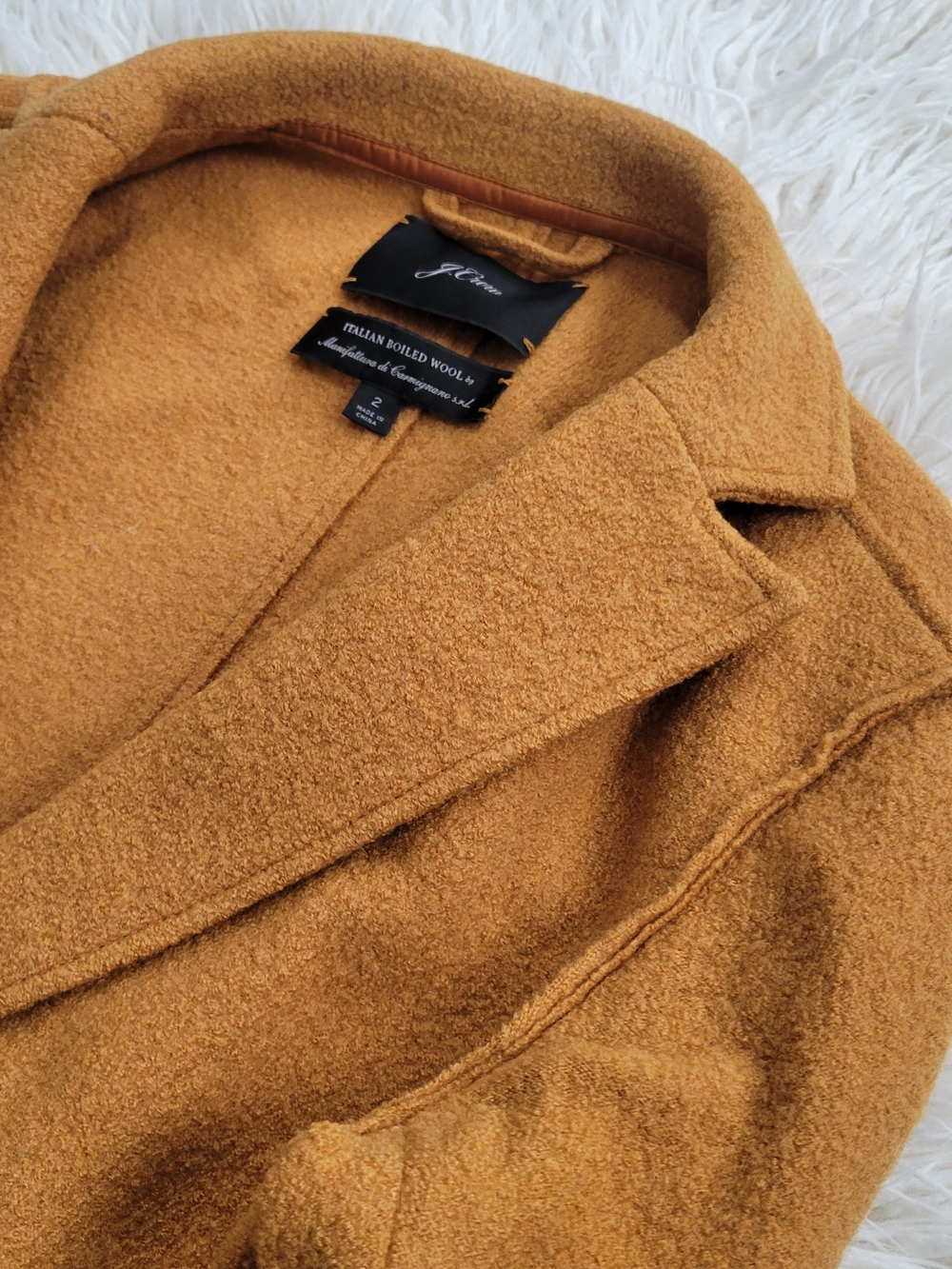 J.crew ITALIAN BOILED WOOL Womens Camel Wool-Blend Single Button Coat - Picture 3 of 8